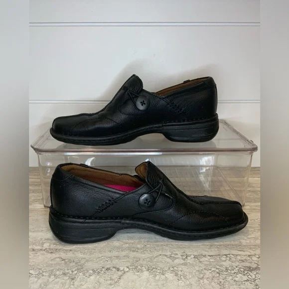 Rockport Split Toe Stitched Black Leather Loafers with Gel Nimbus Soles Size 5.5 - Picture 4 of 4